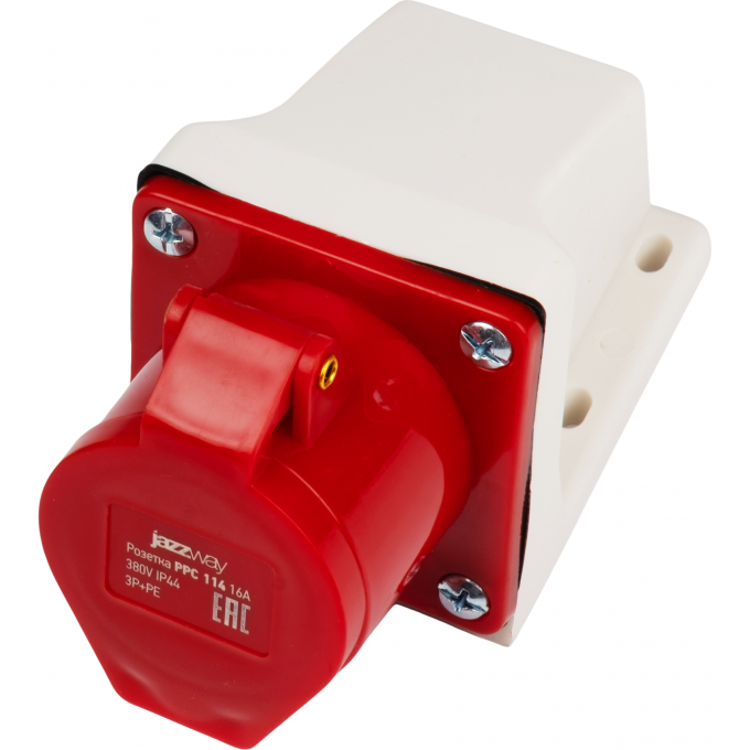Розетка стационарная JAZZWAY PRO ОП PPC 114 16А 4п 3Р+РЕ 380В IP44 5072657